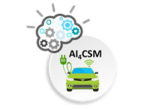 Projekt-Logo mit grünem E-Auto
